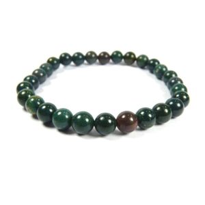 Bracelet jaspe héliotrope 6 mm
