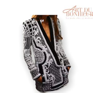 BLAZER A PERLES NOIR
